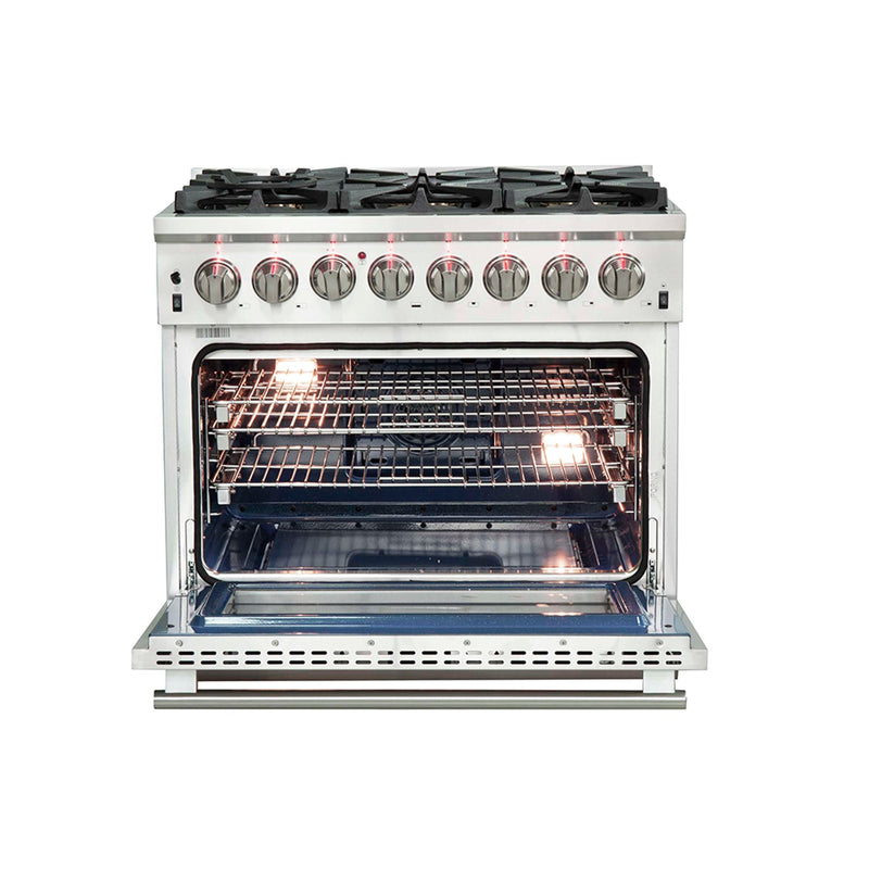 FORNO Capriasca 36" Freestanding Dual Fuel Range, FFSGS6187-36 FORNO