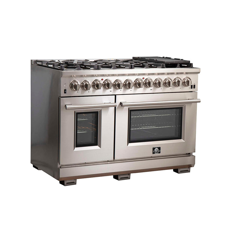 FORNO Capriasca 48" Freestanding Dual Fuel Range, FFSGS6187-48 FORNO