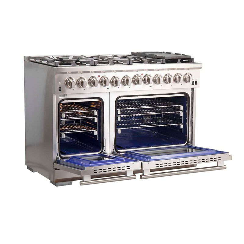 FORNO Capriasca 48" Freestanding Dual Fuel Range, FFSGS6187-48 FORNO