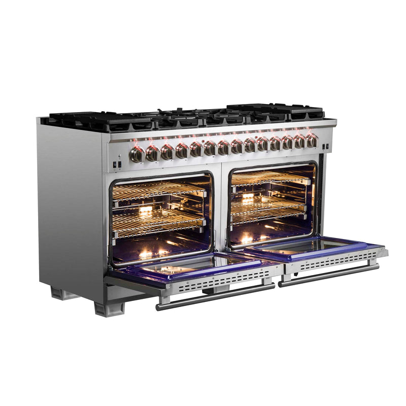 FORNO Capriasca 60" Freestanding Dual Fuel Range, FFSGS6187-60 FORNO