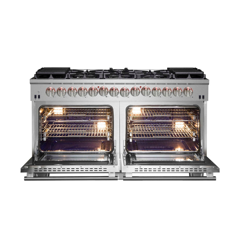 FORNO Capriasca 60" Freestanding Dual Fuel Range, FFSGS6187-60 FORNO