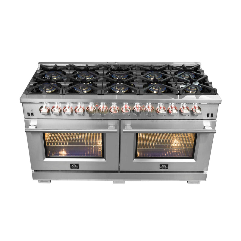 FORNO Capriasca 60" Freestanding Dual Fuel Range, FFSGS6187-60 FORNO