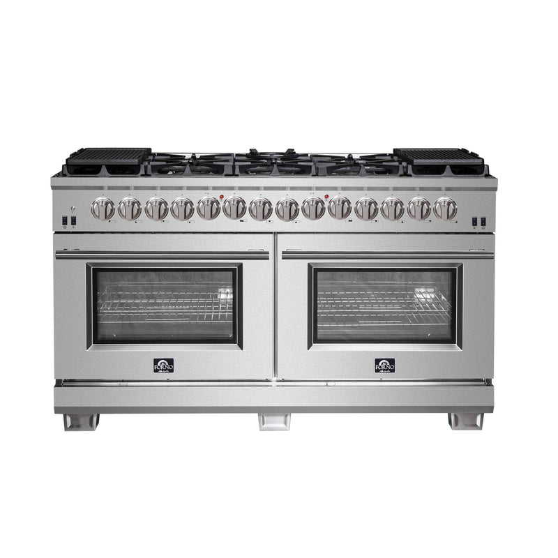 FORNO Capriasca 60" Freestanding Dual Fuel Range, FFSGS6187-60 FORNO