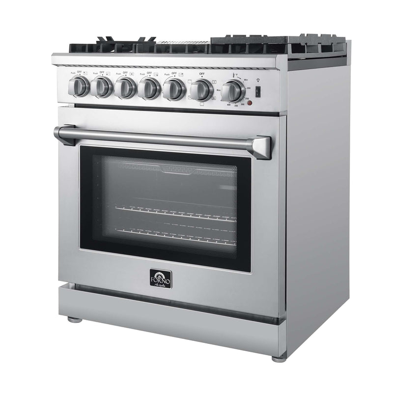FORNO Lazio 30" Freestanding Dual Fuel Range, FFSGS6196-30 FORNO