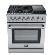FORNO Lazio 30" Freestanding Dual Fuel Range, FFSGS6196-30 FORNO