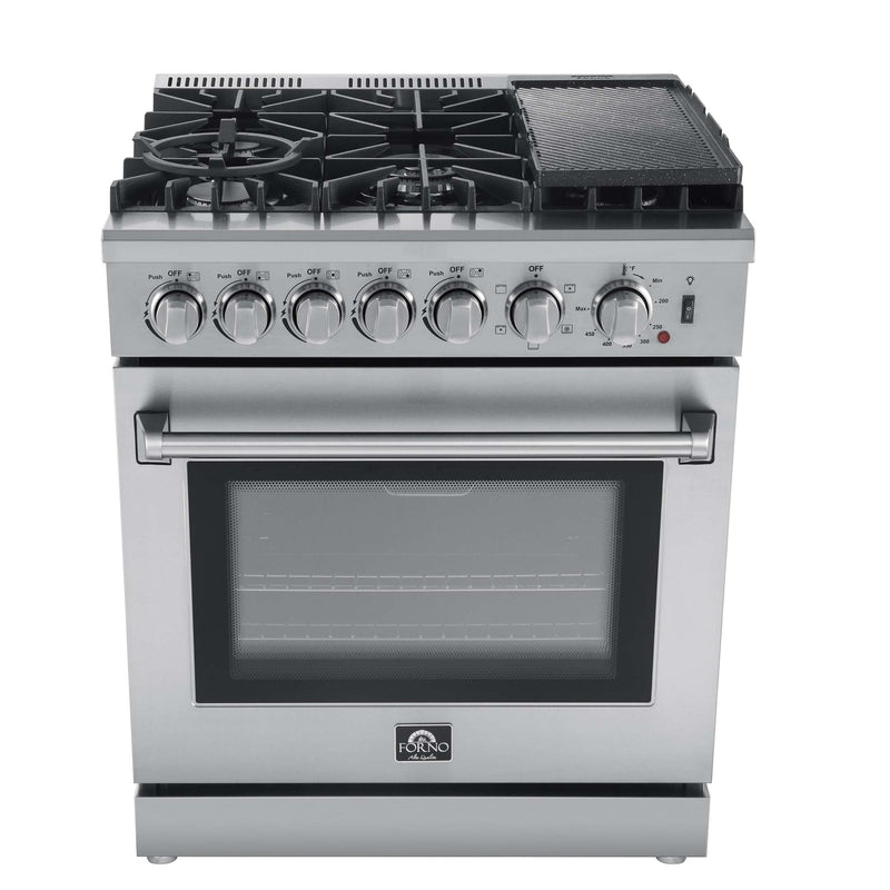 FORNO Lazio 30" Freestanding Dual Fuel Range, FFSGS6196-30 FORNO