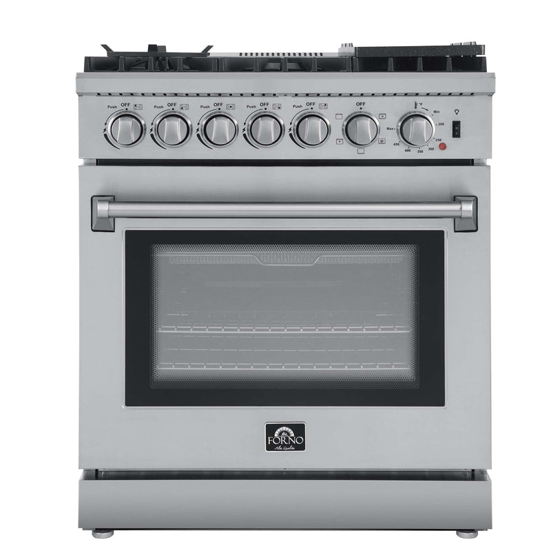 FORNO Lazio 30" Freestanding Dual Fuel Range, FFSGS6196-30 FORNO