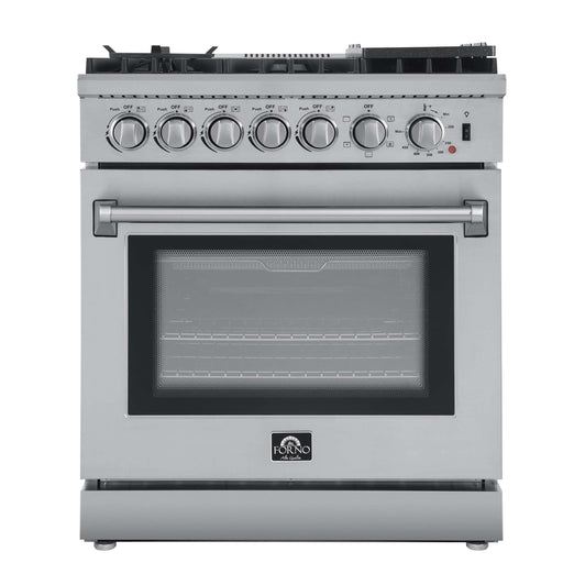 FORNO Lazio 30" Freestanding Dual Fuel Range, FFSGS6196-30 FORNO