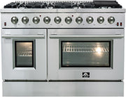 FORNO Appliance Package - 48 Inch Gas Range, 60 Inch Refrigerator, Microwave Drawer, Dishwasher, AP-FFSGS6244-48-7 FORNO