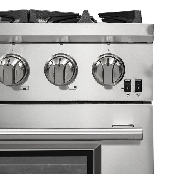 FORNO Capriasca 36" 5.36 cu. ft. Gas Range with 6 Italian Burners, Stainless Steel- FFSGS6260-36 FORNO