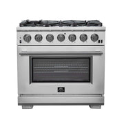 FORNO Premium 2-Piece Kitchen Bundle -36" Gas Range and 36" Refrigerator with Ice Maker, FBDL-019-02CAUS FORNO