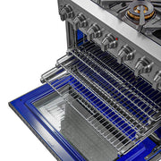 FORNO Capriasca 36" 5.36 cu. ft. Gas Range with 6 Italian Burners, Stainless Steel- FFSGS6260-36 FORNO