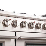 FORNO Capriasca 48-inch Gas Range Stainless Steel, 8 Brass Burners 160,000 BTU, 6.58 cu.ft. Double Oven, FFSGS6260-48 FORNO