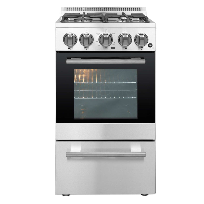 FORNO Lamazze 20" Freestanding Gas Range, FFSGS6265-20 FORNO