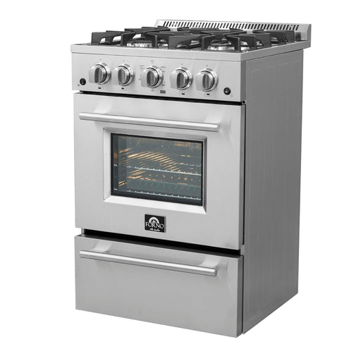 FORNO Breno 24" Freestanding Gas Range, FFSGS6272-24 FORNO