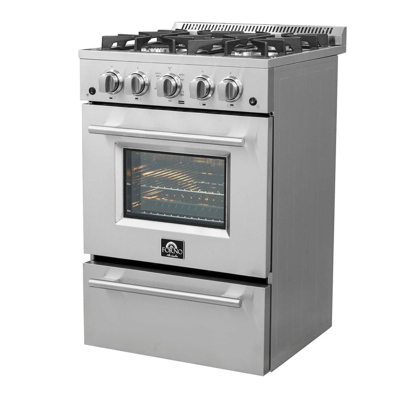 FORNO Breno 24" Freestanding Gas Range, FFSGS6272-24 FORNO
