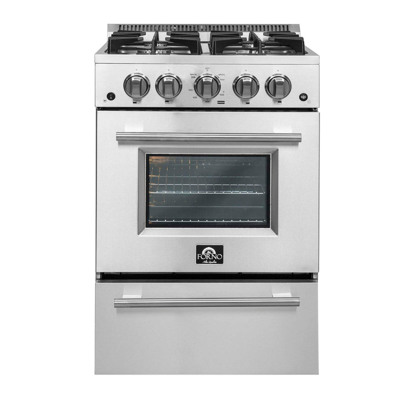 FORNO Breno 24" Freestanding Gas Range, FFSGS6272-24 FORNO