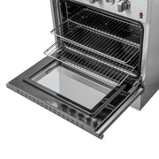 FORNO Giovanni 30-inch Gas Range Stainless Steel, 5 Burners 67,000 BTU, 4.32 cu.ft. Convection Oven, FFSGS6274-30 FORNO