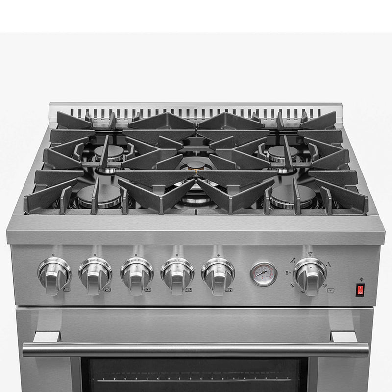 FORNO Premium 2-Piece Kitchen Bundle - 30" Gas Range with Griddle and 36" Refrigerator with Ice Maker, FBDL-020-03-CAUS FORNO