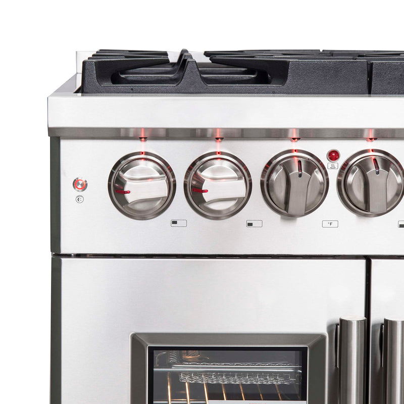 FORNO Massimo 30" Freestanding French Door Dual Fuel Range, FFSGS6325-30 FORNO