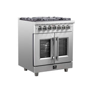 FORNO Massimo 30" Freestanding French Door Dual Fuel Range, FFSGS6325-30 FORNO