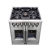 FORNO Massimo 30" Freestanding French Door Dual Fuel Range, FFSGS6325-30 FORNO