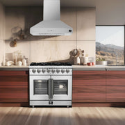 FORNO Massimo 36" Freestanding French Door Dual Fuel Range, FFSGS6325-36 FORNO