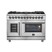 FORNO Massimo 48" Freestanding French Door Dual Fuel Range, FFSGS6325-48 FORNO