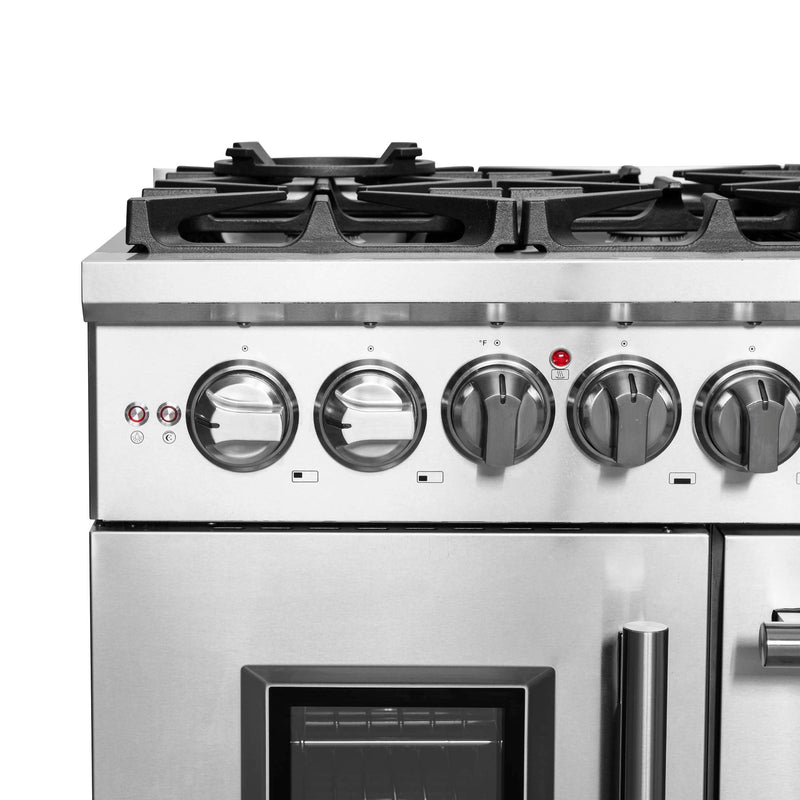 FORNO Massimo 48" Freestanding French Door Dual Fuel Range, FFSGS6325-48 FORNO