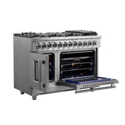 FORNO Massimo 48" Freestanding French Door Dual Fuel Range, FFSGS6325-48 FORNO