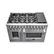 FORNO Massimo 48" Freestanding French Door Dual Fuel Range, FFSGS6325-48 FORNO