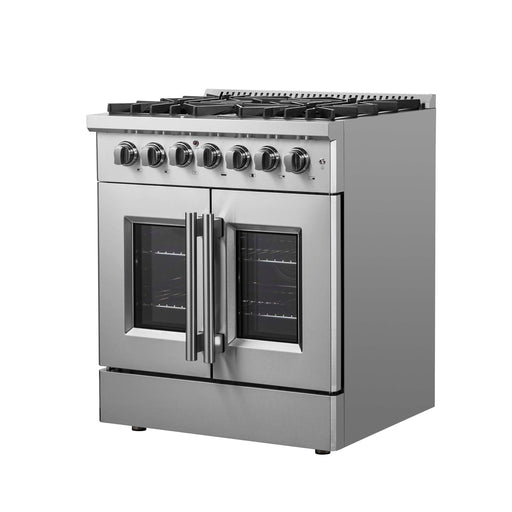 FORNO Galiano 30" Freestanding French Door Dual Fuel Range, FFSGS6356-30 FORNO