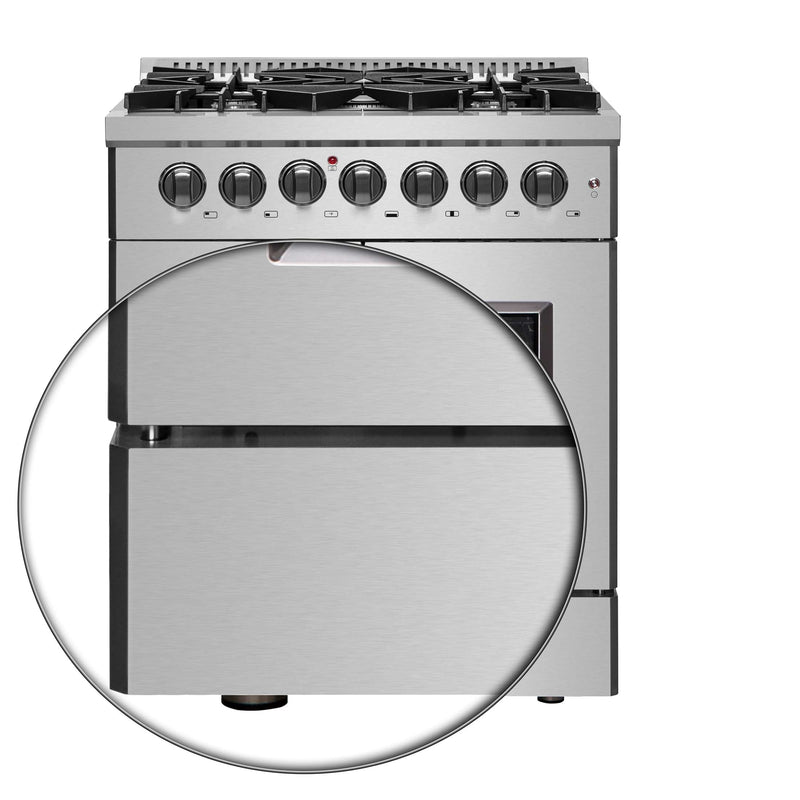 FORNO Galiano 30" Freestanding French Door Dual Fuel Range, FFSGS6356-30 FORNO