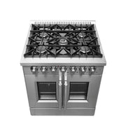 FORNO Galiano 30" Freestanding French Door Dual Fuel Range, FFSGS6356-30 FORNO