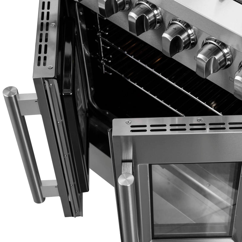 FORNO Galiano 30" Freestanding French Door Dual Fuel Range, FFSGS6356-30 FORNO
