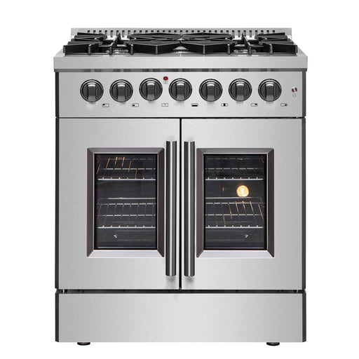 FORNO Galiano 30" Freestanding French Door Dual Fuel Range, FFSGS6356-30 FORNO