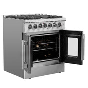 FORNO Galiano 30" Freestanding French Door Dual Fuel Range, FFSGS6356-30 FORNO
