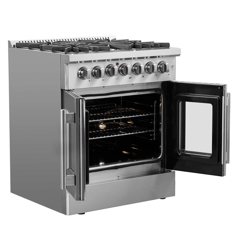 FORNO Galiano 30" Freestanding French Door Dual Fuel Range, FFSGS6356-30 FORNO