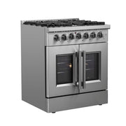 FORNO Galiano 30" Freestanding French Door Dual Fuel Range, FFSGS6356-30 FORNO