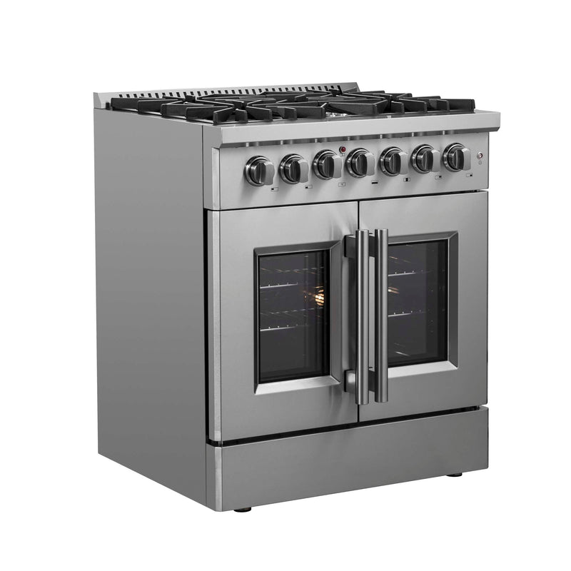 FORNO Galiano 30" Freestanding French Door Dual Fuel Range, FFSGS6356-30 FORNO