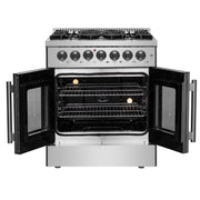 FORNO Galiano 30" Freestanding French Door Dual Fuel Range, FFSGS6356-30 FORNO