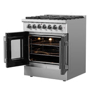 FORNO Galiano 30" Freestanding French Door Dual Fuel Range, FFSGS6356-30 FORNO