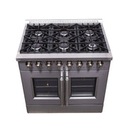 FORNO Galiano 36" Freestanding French Door Dual Fuel Range, FFSGS6356-36 FORNO