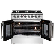 FORNO Galiano 36" Freestanding French Door Dual Fuel Range, FFSGS6356-36 FORNO