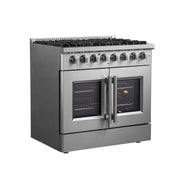 FORNO Galiano 36" Freestanding French Door Dual Fuel Range, FFSGS6356-36 FORNO