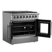 FORNO Galiano 36" Freestanding French Door Dual Fuel Range, FFSGS6356-36 FORNO