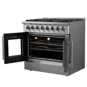 FORNO Galiano 36" Freestanding French Door Dual Fuel Range, FFSGS6356-36 FORNO