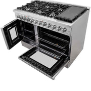 FORNO Galiano 48" Freestanding French Door Series Dual Fuel Range, FFSGS6356-48 FORNO