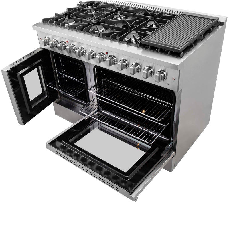 FORNO Galiano 48" Freestanding French Door Series Dual Fuel Range, FFSGS6356-48 FORNO