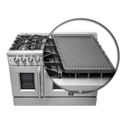 FORNO Galiano 48" Freestanding French Door Series Dual Fuel Range, FFSGS6356-48 FORNO